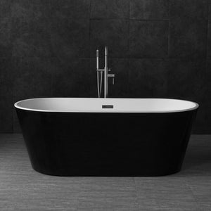 Woodbridge  67" x 32" Freestanding Soaking Bathtub Black/White AS IS(795)