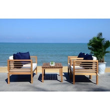 Load image into Gallery viewer, Alda 4-Piece Wood Frame Patio Conversation Set with Cushions Teak/Cream(2729RR)
