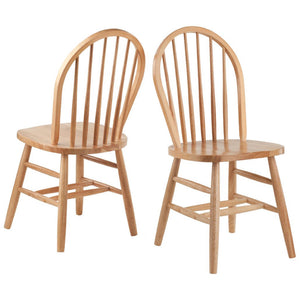 2 pc Windsor Chair Set-Natural Finish #3002