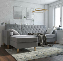 Load image into Gallery viewer, Liberty 84&quot; Reversible Sleeper Sectional -Light Grey
