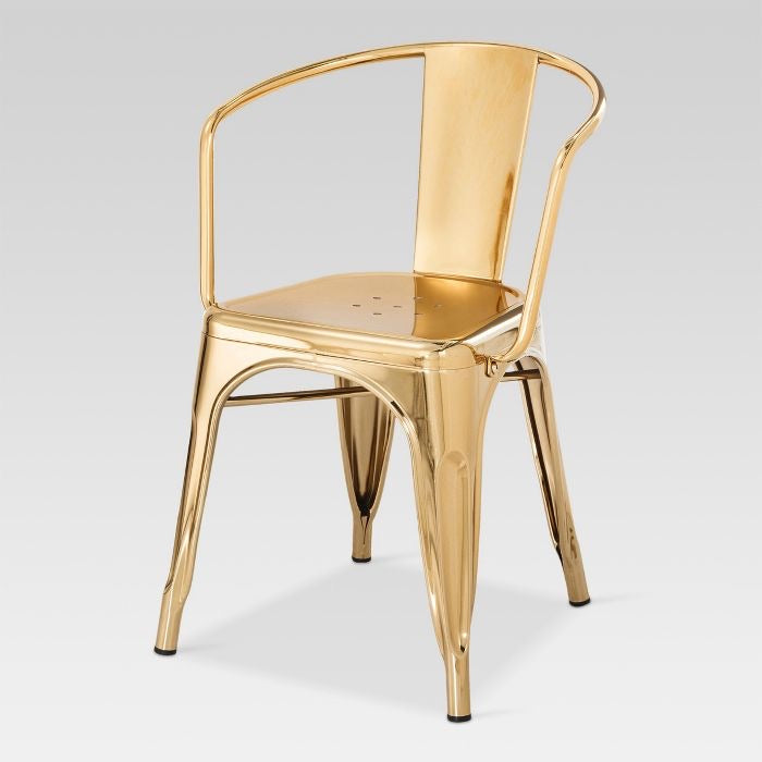 Carlisle Couture Metal Dining Chair Single Gold (1342)