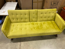 Load image into Gallery viewer, Cricklade Velvet 72&quot; Round Arms Sleeper Sofa Yellow AS IS
