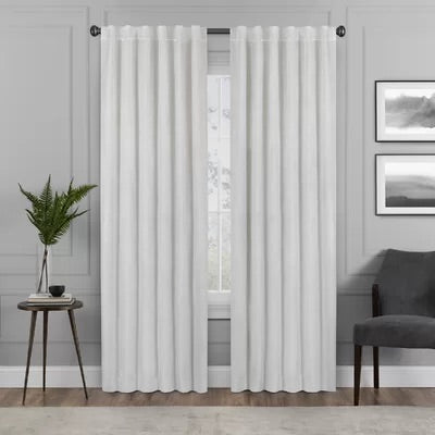 Sharron Max Blackout Rod Pocket Single Curtain Panel set of 2- Snow #618nd