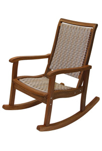 Salinas Resin Wicker and Eucalyptus Rocker Chair, Ash(792)