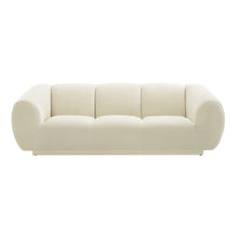 Load image into Gallery viewer, Zada Velvet 90&quot; Round Arm Sofa Cream
