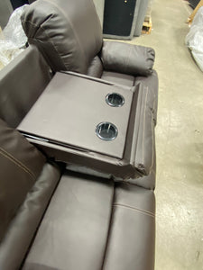 CorLiving Lea Chocolate Brown Faux Leather Reclining Sofa 6440RR