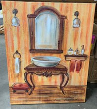 Load image into Gallery viewer, Yellow; Orange; Brown &#39;Tuscan Bath II&#39; by Silvia Vassileva Painting Print on Canvas
