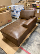 Load image into Gallery viewer, Gartner Genuine Leather Left Arm Chaise Sofa Piece Brown
