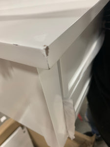 Set of 2 White Nightstands 7026 (2 boxes) *AS IS* Damage to corners.