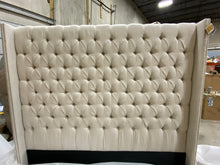 Load image into Gallery viewer, Candice Upholstered Wingback Headboard King Cream 3475RR
