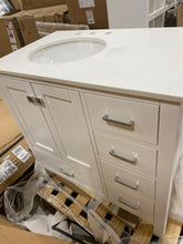 Load image into Gallery viewer, Aneira Full Cabinet 36&quot; Single Bathroom Vanity Set White AS IS
