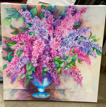 Load image into Gallery viewer, Joanne Porter &quot;A Varity Of Lilacs&quot; 18&quot;x18&quot; Canvas Art #1450HW
