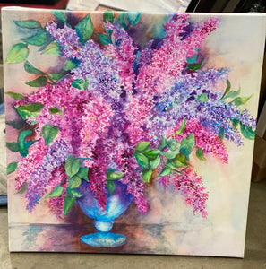 Joanne Porter "A Varity Of Lilacs" 18"x18" Canvas Art #1450HW