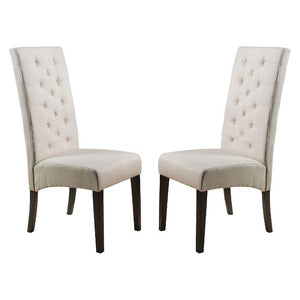 Linden Tall Back Natural Fabric Dining Chairs Set of 2 Natural(570)