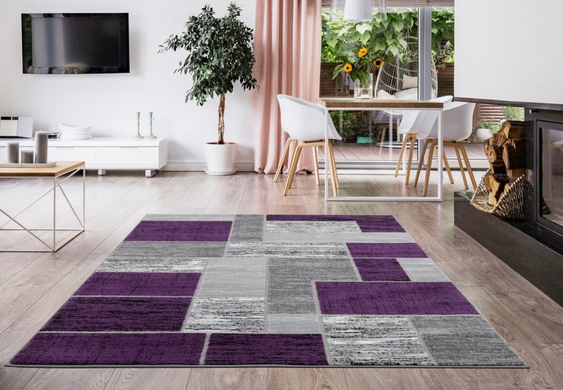 L’Baiet verena purple geometric 5x7 rug #152-NT