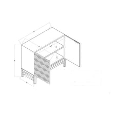 Load image into Gallery viewer, Tachuri Geometric Front 2 Door Cabinet Brown(1335)
