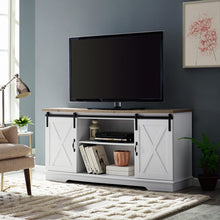 Load image into Gallery viewer, Berene TV Stand for TVs up to 64&quot; White/Barnwood AS IS(1627)
