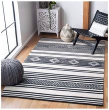 Load image into Gallery viewer, Safavieh Kilim Black Striped Ivory 7&#39; Area Rug (128MM)
