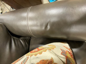 Stegall Genuine Leather 89" Rolled Arm Sofa Dark Gray