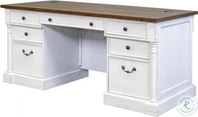 Load image into Gallery viewer, Durham Weathered White 66" Executive Desk

