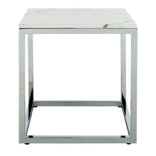 Load image into Gallery viewer, Bethany White Marble and Chrome End Table #772HW
