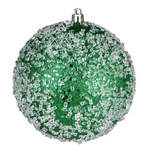 Load image into Gallery viewer, Glitter hail ball ornament set of 4 (4.75”x4.75”) green #961nd
