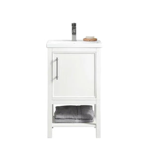 Taylor 20 in. W x 15 in. D x 34 in. H Bath Vanity in White with Ceramic Vanity Top in White with White Basin MRM2452