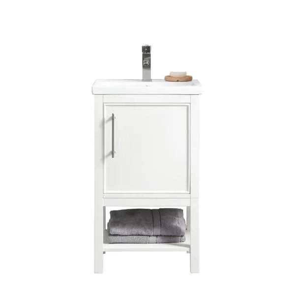Taylor 20 in. W x 15 in. D x 34 in. H Bath Vanity in White with Ceramic Vanity Top in White with White Basin MRM2452