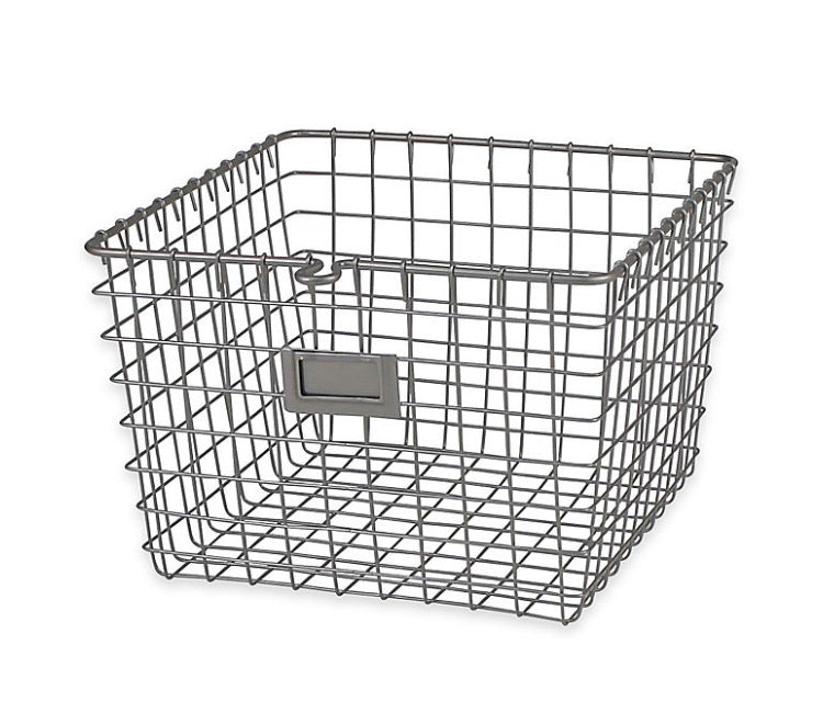 Spectrum® Medium Metal Wire Storage Basket in Satin Nickel 216CDR