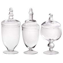 Load image into Gallery viewer, Clear Scotia 3 Piece Apothecary Jar Set *AS IS #127HW
