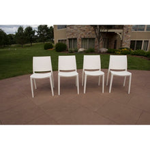 Load image into Gallery viewer, Loggins 4pc Stacking Plastic Patio Chairs White AS IS(653)
