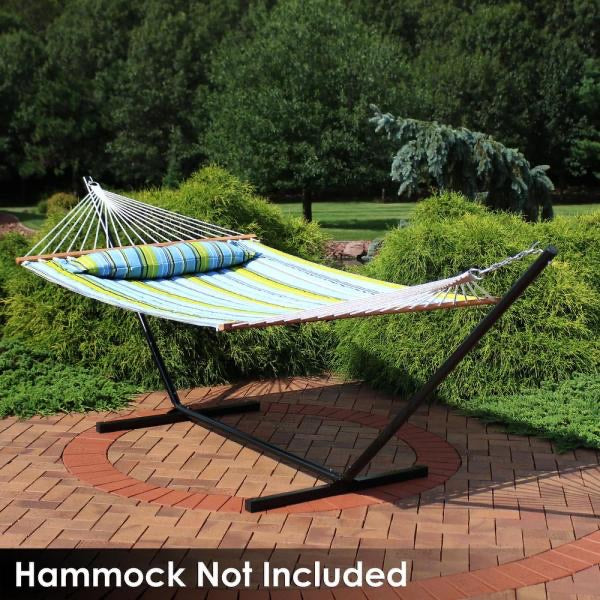 12 ft. Heavy-Duty Steel Beam Hammock Stand in Black(1516)