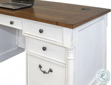 Load image into Gallery viewer, Durham Weathered White 66" Executive Desk
