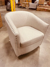 Load image into Gallery viewer, Swivel Grey Barrel Chair
