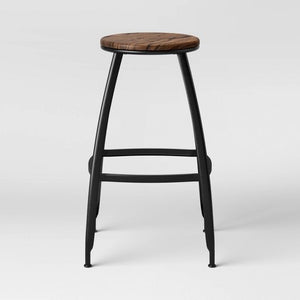 Bethlehem 29” Metal and Wood Seat Barstool Single Black(699)