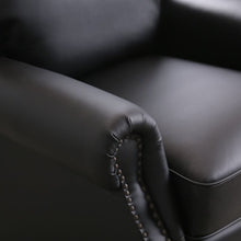 Load image into Gallery viewer, Faux Leather Manual Pushback Recliner Black #612HW
