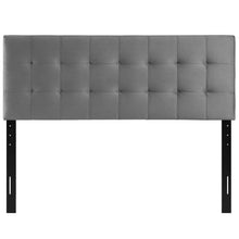 Load image into Gallery viewer, Lily Biscuit Tufted Velvet Headboard Full Gray(1340)
