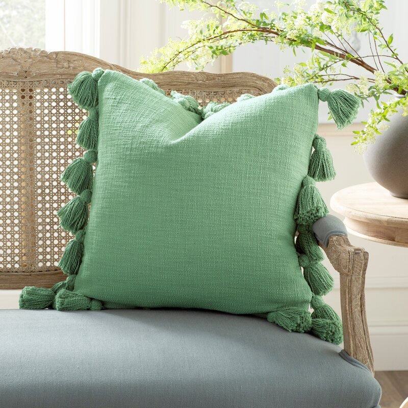 Tena Luxurious Cotton Throw Pillow Green #299ha