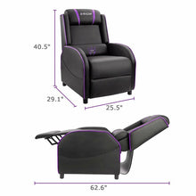 Load image into Gallery viewer, Ergonomic Manual Recliner with Massage Black/Purple(1100)
