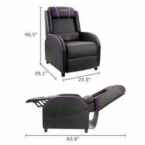 Ergonomic Manual Recliner with Massage Black/Purple(1100)