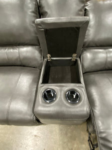 Saul Reclining Sectional Sofa with Console Gray