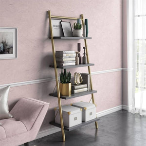 Nova 4 Shelf Ladder Bookcase Gray(432)