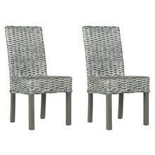 Load image into Gallery viewer, Set of 2 Wheatley Coastal Gray White Wash Accent Chair - #170CE
