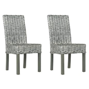 Set of 2 Wheatley Coastal Gray White Wash Accent Chair - #170CE