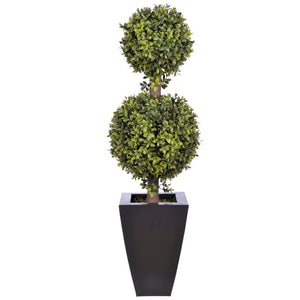 Faux 2-Ball Boxwood Topiary in Planter Set of 2(1827RR)
