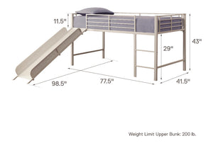 DHP Junior Loft with Slide (TWIN) #229-NT