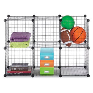 Six Cube Modular Mesh Storage Shelving Unit #9371