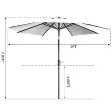 Load image into Gallery viewer, VILLACERA 83-OUT5442 9&#39; Outdoor Patio 8 Ribs, Aluminum Pole and Auto Tilt Beige #240-NT
