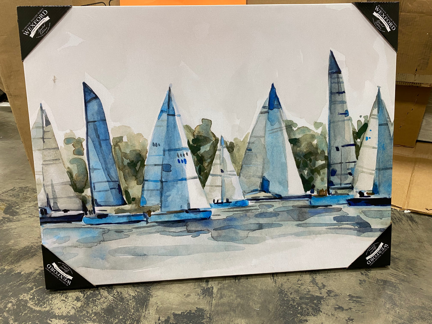 Sailboats Painting Print on Wrapped Canvas 24x32(1996RR)