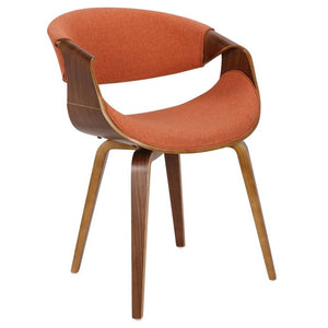 Curvo Mid Century Modern Dining Accent Chair Orange(1359)